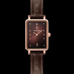 Montre Femme ARIANE Doré-rose Cadran Chocolat Bracelet Cuir Chocolat 12 MM