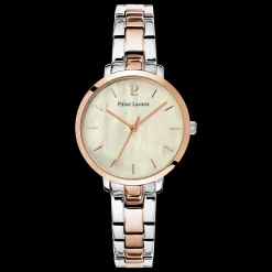 Montre Femme AURA Cadran Blanc Bracelet Acier Bicolore