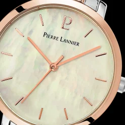 Montre Femme AURA Cadran Blanc Bracelet Acier Bicolore