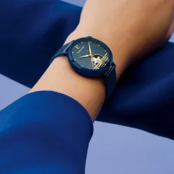 Montre Femme AUSTRALE Bleu Cadran Bleu Bracelet Acier milanais Bleu 14 MM