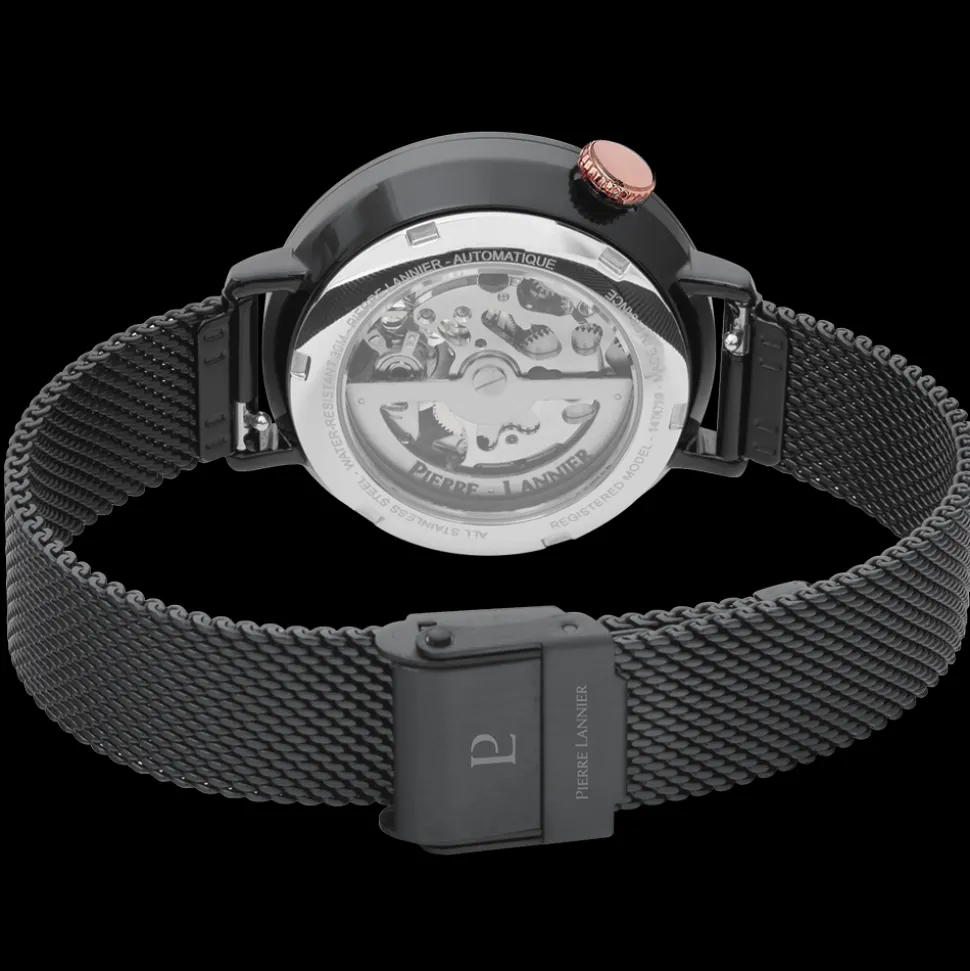 Montre Femme AUSTRALE Gris Cadran Noir Bracelet Acier Gris 14 MM