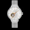 Montre Femme AUTOMATIC Cadran Argenté Bracelet Acier milanais Argenté
