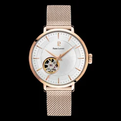 Montre Femme AUTOMATIC Cadran Argenté Bracelet Acier Milanais Doré-rose