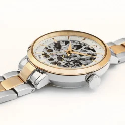 Montre Femme AUTOMATIC Cadran Argenté Bracelet Acier Bicolore