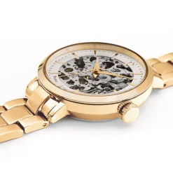 Montre Femme AUTOMATIC Cadran Argenté Bracelet  Acier Doré