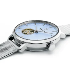 Montre Femme AUTOMATIC Cadran Bleu Bracelet Acier Milanais Argenté