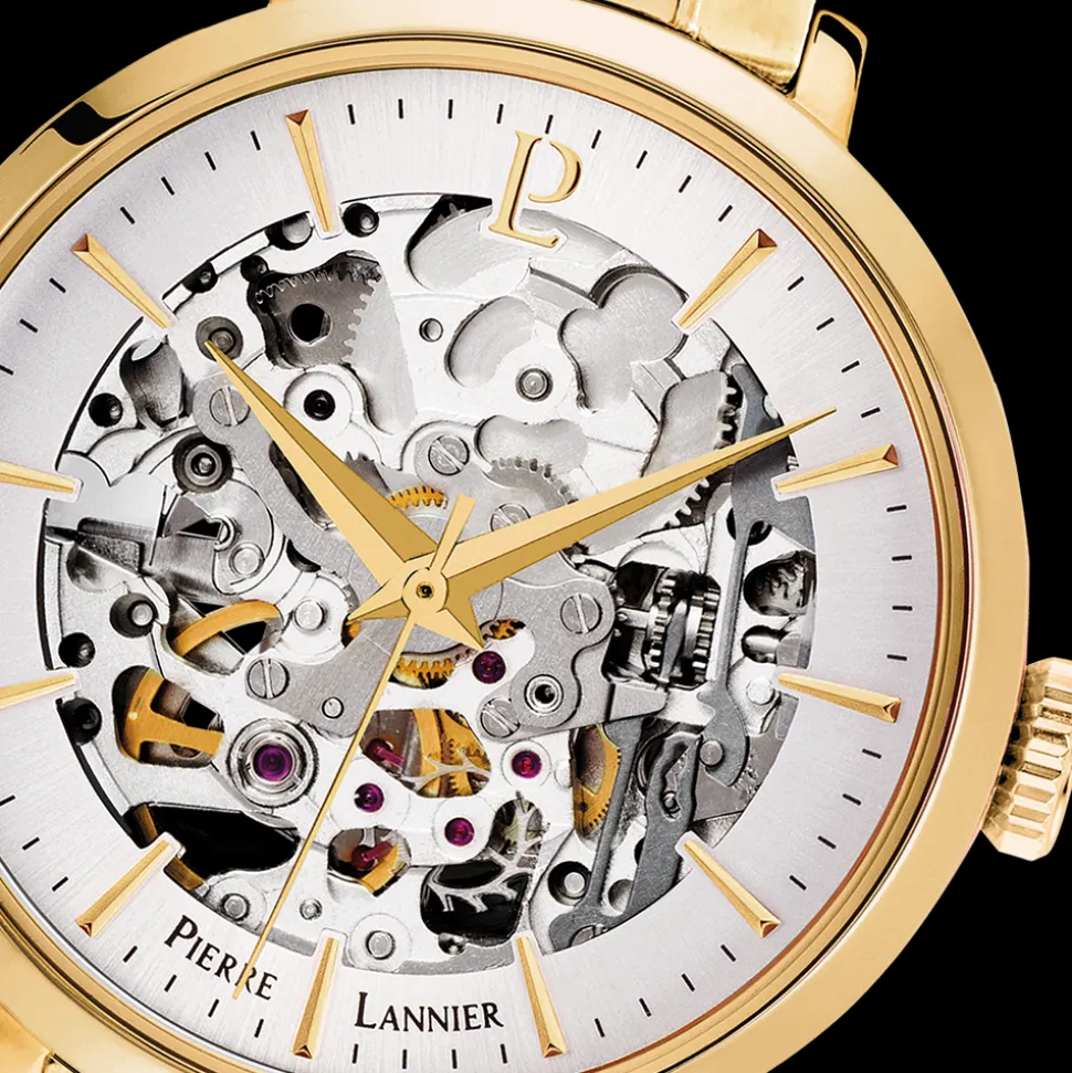 Montre Femme AUTOMATIC Cadran Argenté Bracelet Acier Doré