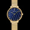 Montre Femme BETTY Cadran Bleu Bracelet Acier milanais Doré