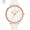 Montre Femme BETTY Cadran Blanc Bracelet Cuir  Blanc