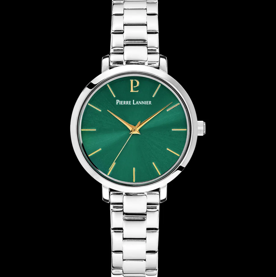 Montre Femme CHOUQUETTE Argenté Cadran Vert Bracelet Acier Argenté 12 MM
