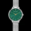 Montre Femme CHOUQUETTE Argenté Cadran Vert Bracelet Acier milanais Argenté 12 MM