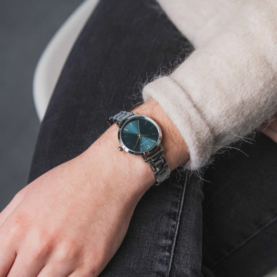Montre Femme CHOUQUETTE Argenté Cadran Vert Bracelet Acier Argenté 12 MM