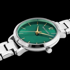 Montre Femme CHOUQUETTE Argenté Cadran Vert Bracelet Acier Argenté 12 MM