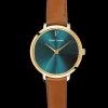Montre Femme CHOUQUETTE Cadran Vert Bracelet Cuir Brun