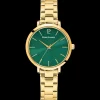 Montre Femme CHOUQUETTE Cadran Vert Bracelet Acier Doré