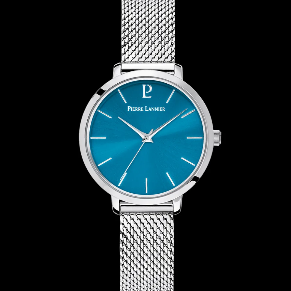 Montre Femme CHOUQUETTE Cadran Bleu Bracelet Acier milanais Argenté