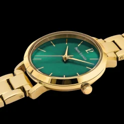 Montre Femme CHOUQUETTE Cadran Vert Bracelet Acier Doré