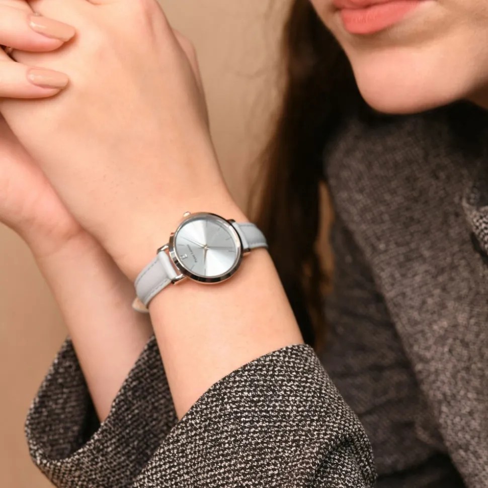Montre Femme CHOUQUETTE Cadran Bleu Bracelet Cuir Bleu