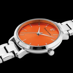 Montre Femme CHOUQUETTE Cadran Orange Bracelet Acier Argenté