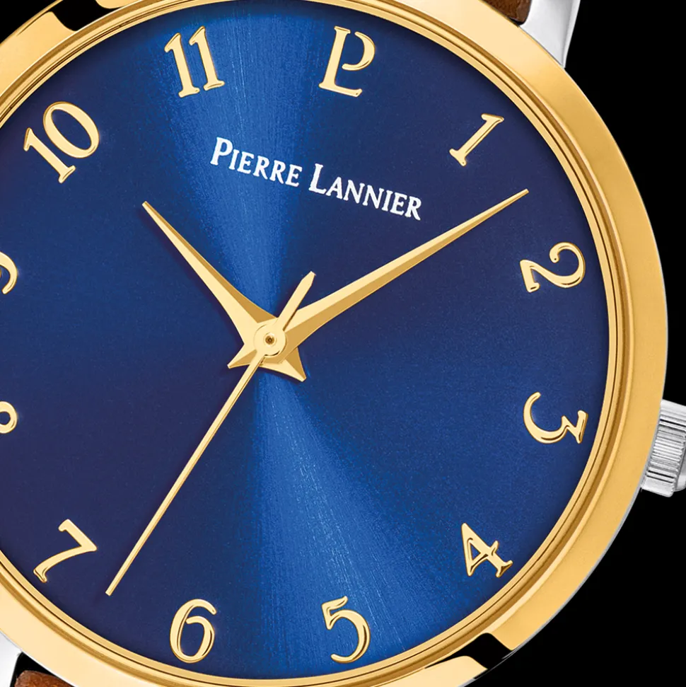 Montre Femme CHOUQUETTE Cadran Bleu Bracelet Cuir Brun