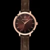 Montre Femme CHOUQUETTE Doré-rose Cadran Chocolat Bracelet Cuir Chocolat 12 MM