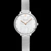 Montre Femme COEUR BATTANT Argenté Cadran Blanc Bracelet Acier milanais Argenté 12 MM
