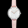 Montre Femme COEUR BATTANT Argenté Cadran Blanc Bracelet Cuir Rose 12 MM