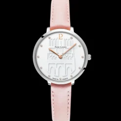 Montre Femme COEUR BATTANT Argenté Cadran Blanc Bracelet Cuir Rose 12 MM