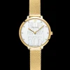 Montre Femme COEUR BATTANT Doré Cadran Blanc Bracelet Acier milanais Doré 12 MM