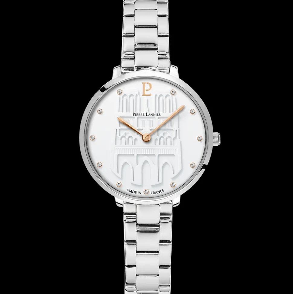 Montre Femme COEUR BATTANT Argenté Cadran Blanc Bracelet Acier Argenté 12 MM