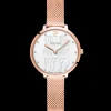 Montre Femme COEUR BATTANT Doré-rose Cadran Blanc Bracelet Acier milanais Doré-rose 12 MM