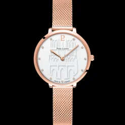 Montre Femme COEUR BATTANT Doré-rose Cadran Blanc Bracelet Acier milanais Doré-rose 12 MM