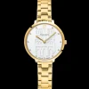 Montre Femme COEUR BATTANT Doré Cadran Blanc Bracelet Acier Doré 12 MM
