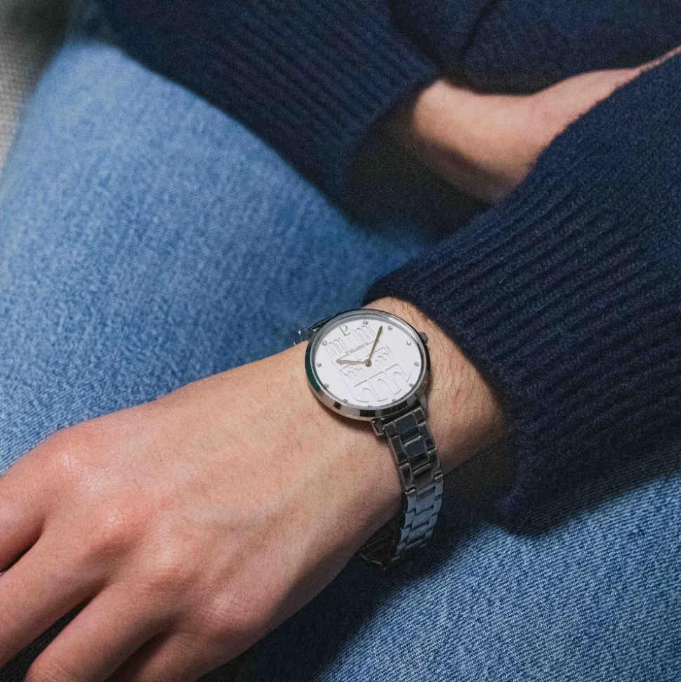 Montre Femme COEUR BATTANT Argenté Cadran Blanc Bracelet Acier Argenté 12 MM