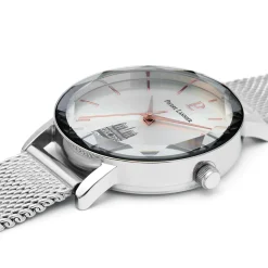 Montre Femme COEUR BATTANT Argenté Cadran Argenté Bracelet Acier milanais Argenté 14 MM