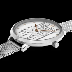 Montre Femme COEUR BATTANT Argenté Cadran Blanc Bracelet Acier milanais Argenté 12 MM