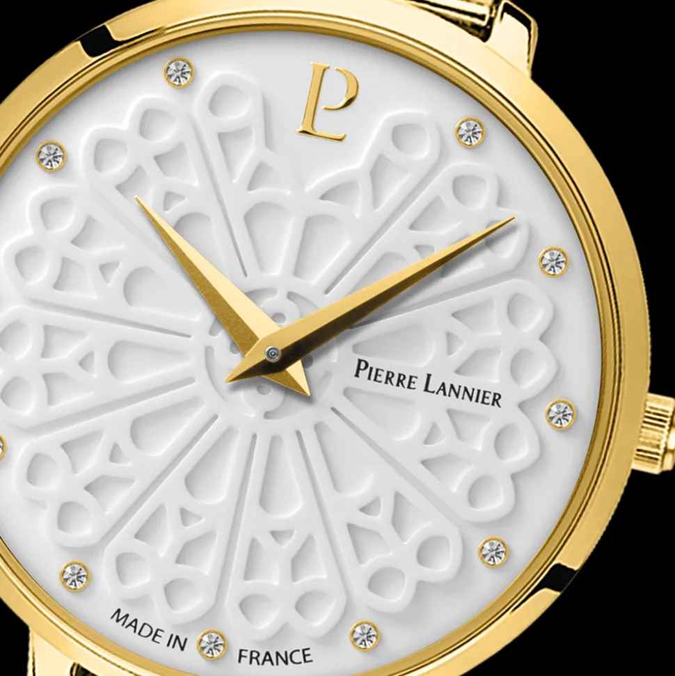 Montre Femme COUTURE Doré Cadran Blanc Bracelet Acier milanais Doré 12 MM