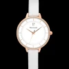 Montre Femme DELICE Cadran Blanc Bracelet Cuir Blanc
