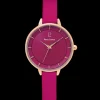 Montre Femme DELICE Cadran Framboise Bracelet  Cuir Framboise