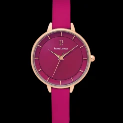 Montre Femme DELICE Cadran Framboise Bracelet Cuir Framboise