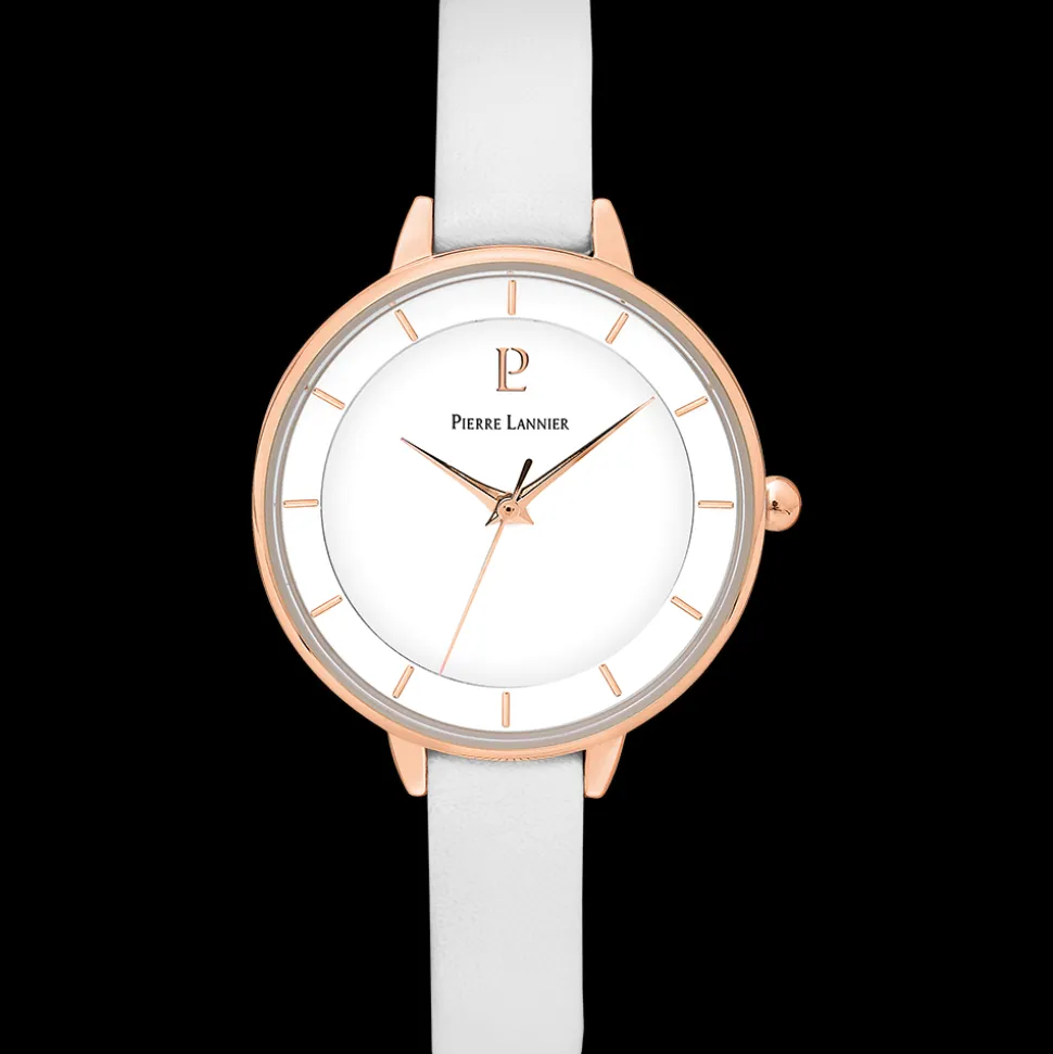 Montre Femme DELICE Cadran Blanc Bracelet Cuir Blanc