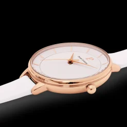 Montre Femme DELICE Cadran Blanc Bracelet Cuir Blanc