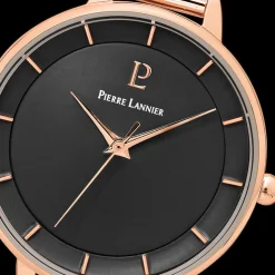 Montre Femme DELICE Cadran Noir Bracelet Acier Doré-rose