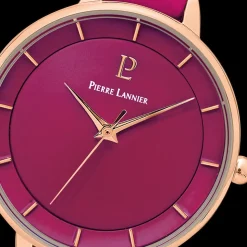 Montre Femme DELICE Cadran Framboise Bracelet  Cuir Framboise