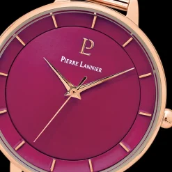 Montre Femme DELICE Cadran Framboise Bracelet Acier Doré- rose