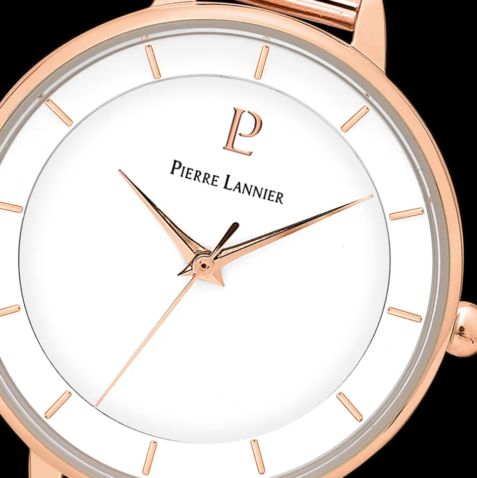 Montre Femme DELICE Cadran Blanc Bracelet Acier Doré-rose