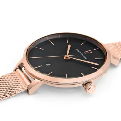 Montre Femme ECHO Cadran Gris Bracelet Acier Milanais Doré-rose