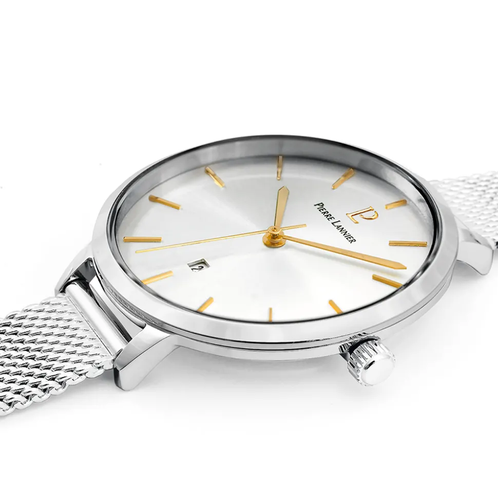 Montre Femme ECHO Cadran Argenté Bracelet Acier Milanais Argenté