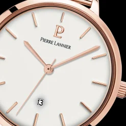 Montre Femme ECHO Cadran Blanc Bracelet Acier Milanais Doré-rose