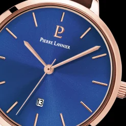 Montre Femme ECHO Cadran Bleu Bracelet Cuir Brun